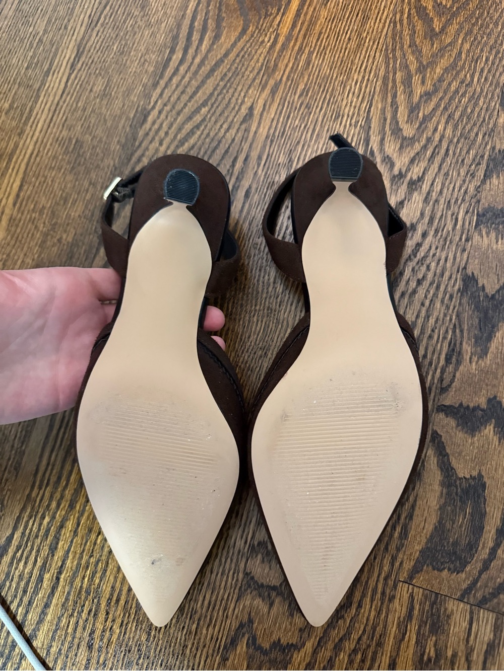 GAP Dark Brown Pointed-Toe Slingback Pumps - Picture 3 of 4
